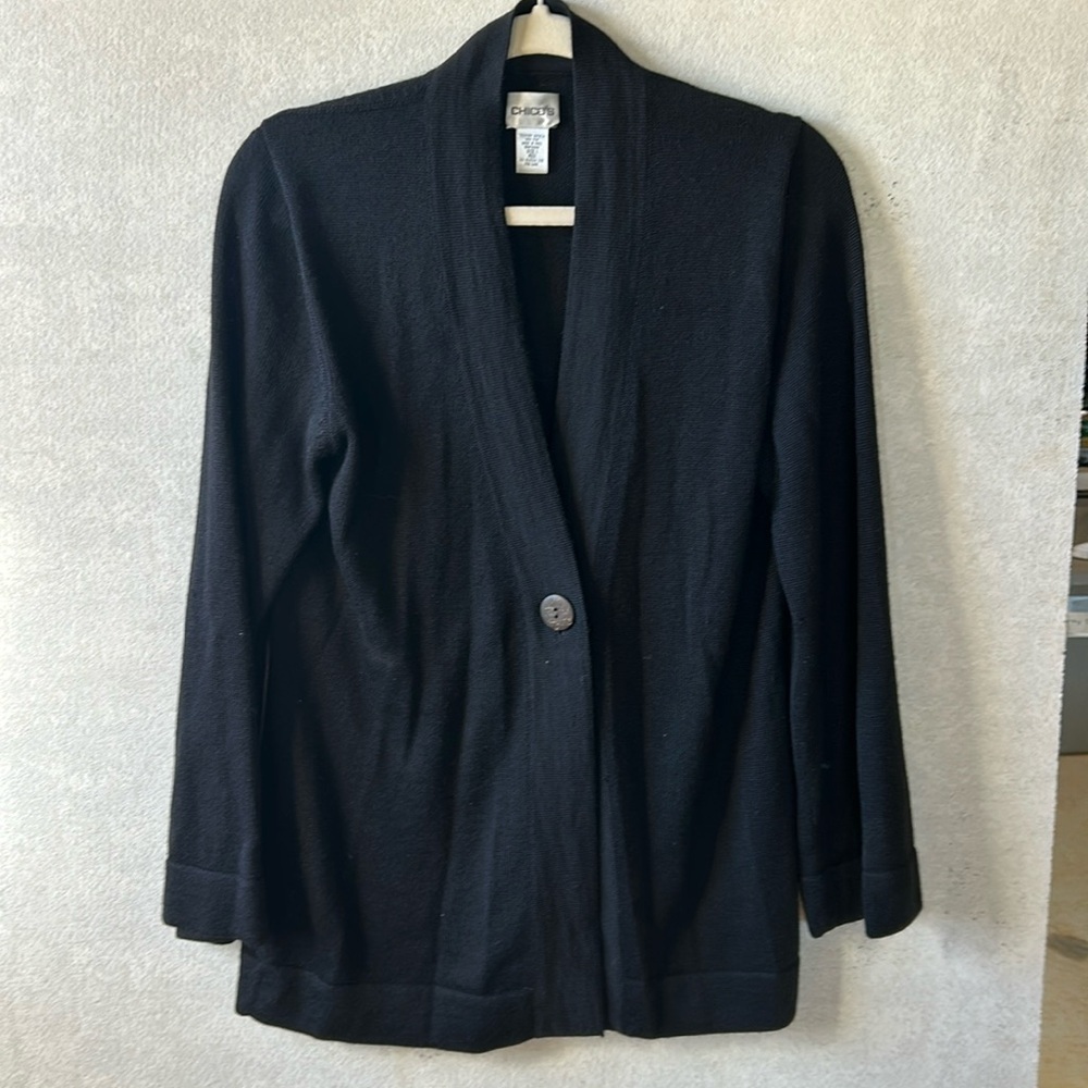 Chico’s sweater. Silk & baby alpaca. Black. Size 1 (size 8)